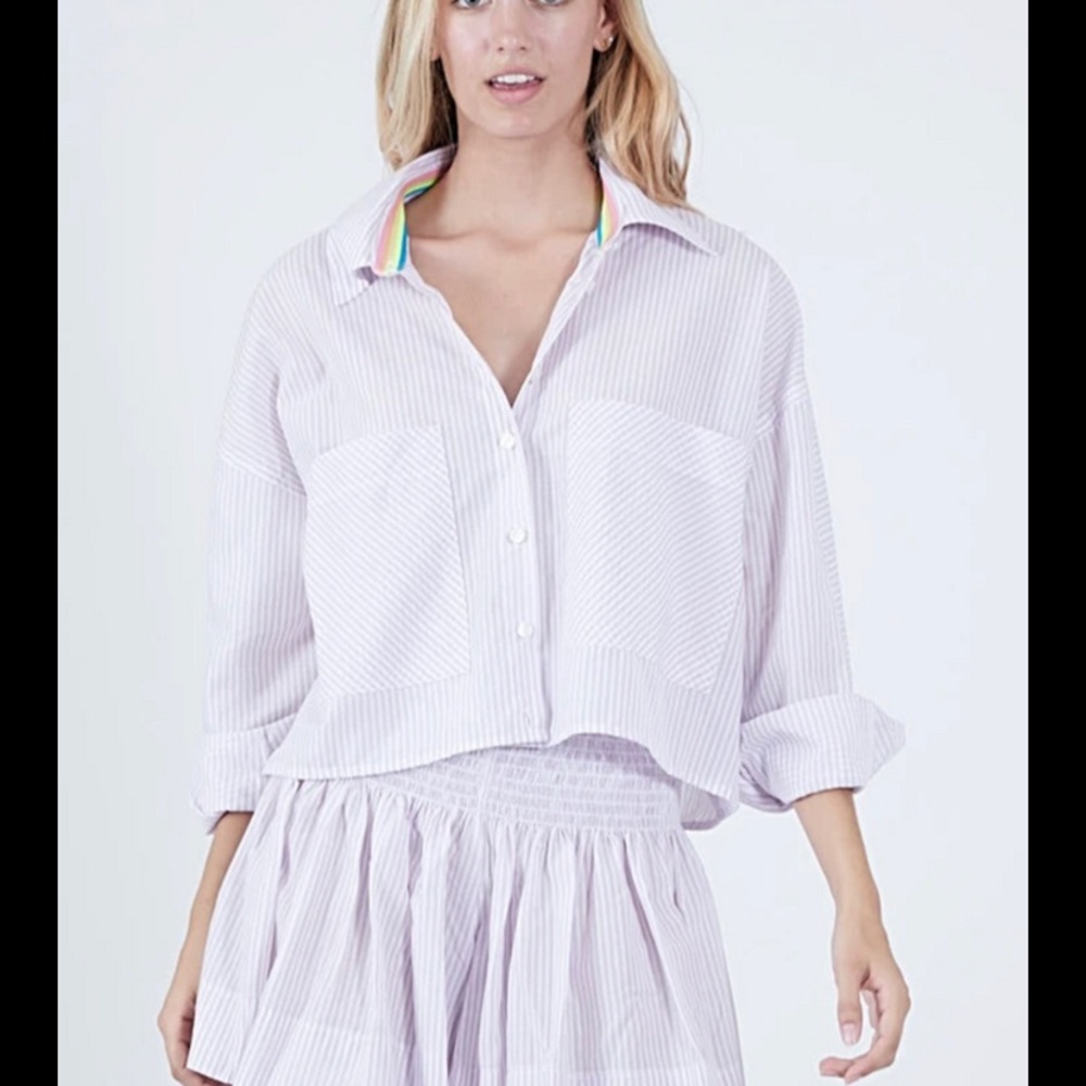Koch cropped button down